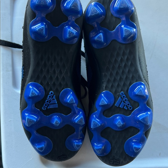 Adidas Kids Black and Blue Soccer Cleats - Picture 3 of 6